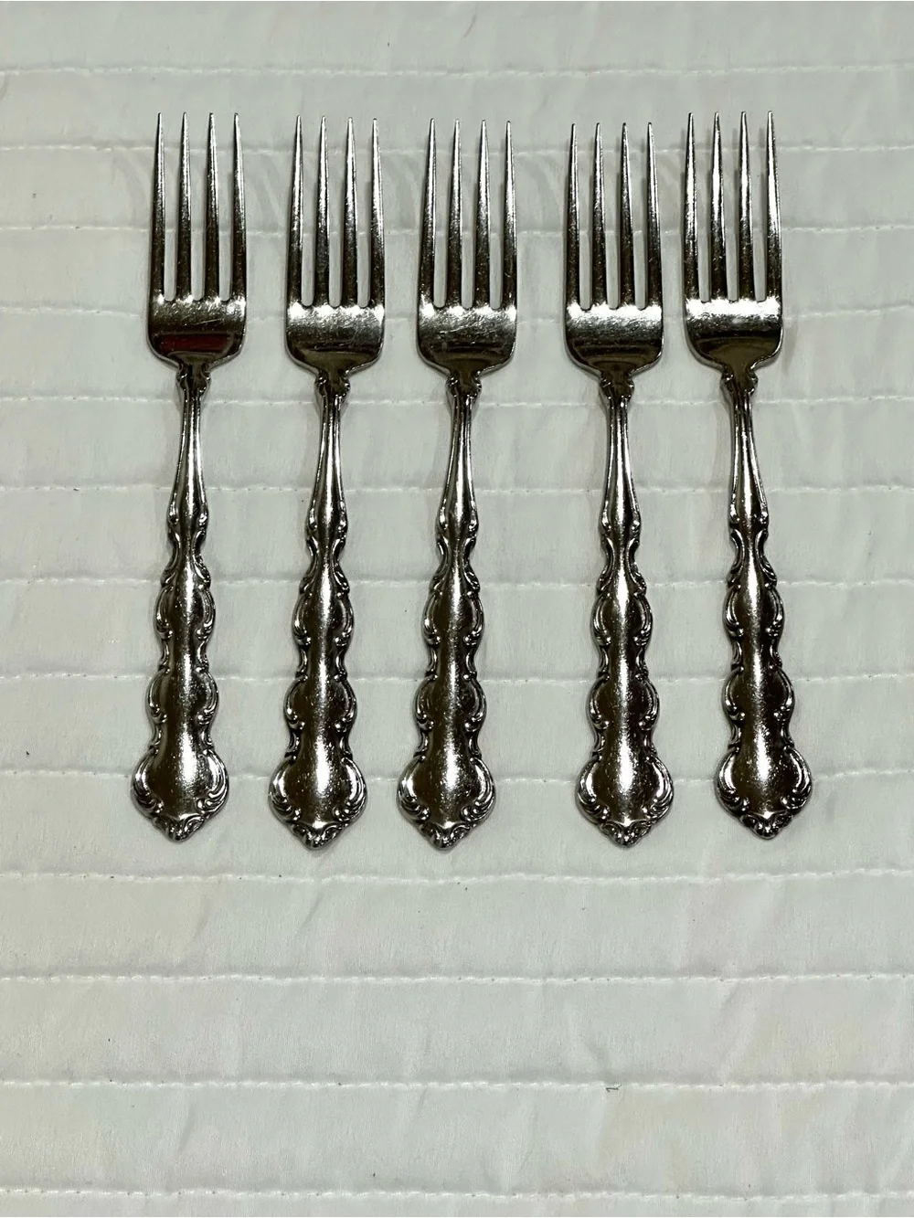 Vintage Oneida Mozart stainless dinner forks  Set of 5